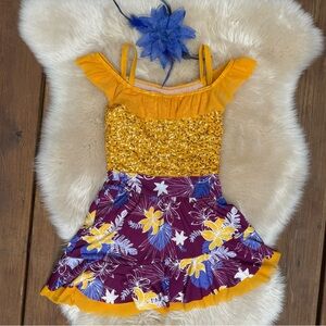 Weissman Gold and Purple Kids Dance Costume